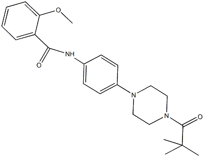 N-{4-[4-(2,2-dimethylpropanoyl)-1-piperazinyl]phenyl}-2-methoxybenzamide Struktur