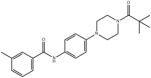 N-{4-[4-(2,2-dimethylpropanoyl)-1-piperazinyl]phenyl}-3-methylbenzamide Struktur