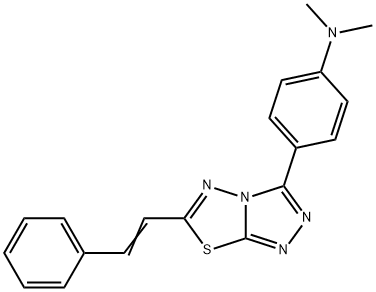 N,N-dimethyl-N-{4-[6-(2-phenylvinyl)[1,2,4]triazolo[3,4-b][1,3,4]thiadiazol-3-yl]phenyl}amine Struktur