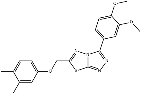 3-(3,4-dimethoxyphenyl)-6-[(3,4-dimethylphenoxy)methyl][1,2,4]triazolo[3,4-b][1,3,4]thiadiazole Struktur