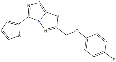 6-[(4-fluorophenoxy)methyl]-3-(2-thienyl)[1,2,4]triazolo[3,4-b][1,3,4]thiadiazole Struktur