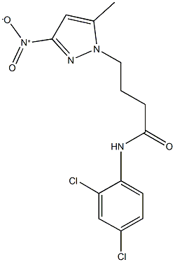 N-(2,4-dichlorophenyl)-4-{3-nitro-5-methyl-1H-pyrazol-1-yl}butanamide Struktur