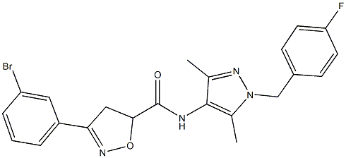 3-(3-bromophenyl)-N-[1-(4-fluorobenzyl)-3,5-dimethyl-1H-pyrazol-4-yl]-4,5-dihydro-5-isoxazolecarboxamide Struktur