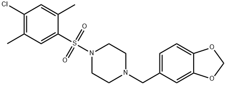 1-(1,3-benzodioxol-5-ylmethyl)-4-[(4-chloro-2,5-dimethylphenyl)sulfonyl]piperazine Struktur