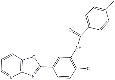 N-(2-chloro-5-[1,3]oxazolo[4,5-b]pyridin-2-ylphenyl)-4-methylbenzamide Struktur