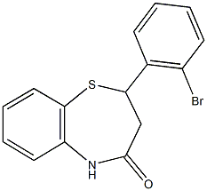 2-(2-bromophenyl)-2,3-dihydro-1,5-benzothiazepin-4(5H)-one Struktur