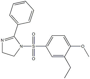 2-ethyl-4-[(2-phenyl-4,5-dihydro-1H-imidazol-1-yl)sulfonyl]phenyl methyl ether Struktur