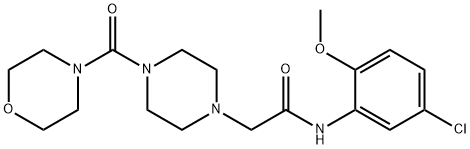 N-(5-chloro-2-methoxyphenyl)-2-[4-(4-morpholinylcarbonyl)-1-piperazinyl]acetamide Struktur