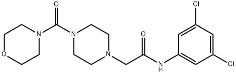 N-(3,5-dichlorophenyl)-2-[4-(4-morpholinylcarbonyl)-1-piperazinyl]acetamide Struktur