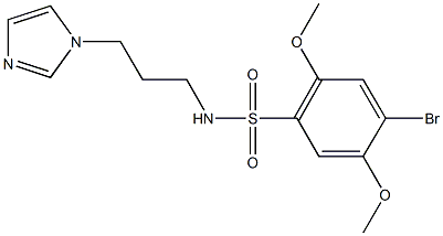 4-bromo-N-[3-(1H-imidazol-1-yl)propyl]-2,5-dimethoxybenzenesulfonamide Struktur