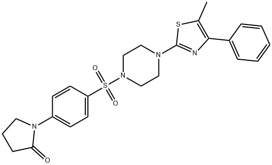 1-(4-{[4-(5-methyl-4-phenyl-1,3-thiazol-2-yl)-1-piperazinyl]sulfonyl}phenyl)-2-pyrrolidinone Struktur