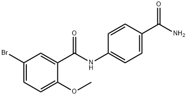 N-[4-(aminocarbonyl)phenyl]-5-bromo-2-methoxybenzamide Struktur