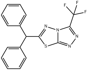 6-benzhydryl-3-(trifluoromethyl)[1,2,4]triazolo[3,4-b][1,3,4]thiadiazole Struktur