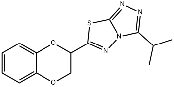 6-(2,3-dihydro-1,4-benzodioxin-2-yl)-3-isopropyl[1,2,4]triazolo[3,4-b][1,3,4]thiadiazole Struktur