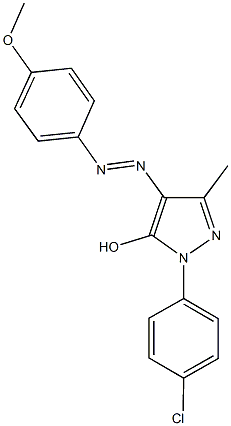 1-(4-chlorophenyl)-4-[(4-methoxyphenyl)diazenyl]-3-methyl-1H-pyrazol-5-ol Struktur