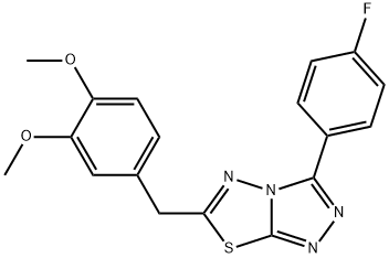 6-(3,4-dimethoxybenzyl)-3-(4-fluorophenyl)[1,2,4]triazolo[3,4-b][1,3,4]thiadiazole Struktur