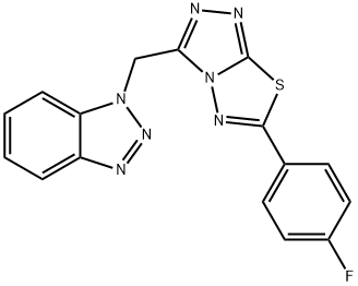 1-{[6-(4-fluorophenyl)[1,2,4]triazolo[3,4-b][1,3,4]thiadiazol-3-yl]methyl}-1H-1,2,3-benzotriazole Struktur