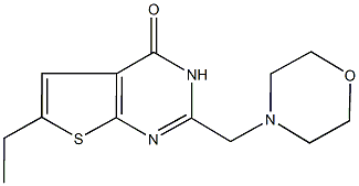 6-ethyl-2-(4-morpholinylmethyl)thieno[2,3-d]pyrimidin-4(3H)-one Struktur