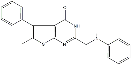 2-(anilinomethyl)-6-methyl-5-phenylthieno[2,3-d]pyrimidin-4(3H)-one Struktur