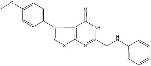 2-(anilinomethyl)-5-(4-methoxyphenyl)thieno[2,3-d]pyrimidin-4(3H)-one Struktur