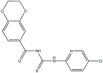 N-(5-chloro-2-pyridinyl)-N'-(2,3-dihydro-1,4-benzodioxin-6-ylcarbonyl)thiourea Struktur