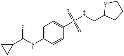 N-(4-{[(tetrahydro-2-furanylmethyl)amino]sulfonyl}phenyl)cyclopropanecarboxamide Struktur