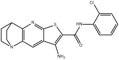 8-amino-N-(2-chlorophenyl)-1,2,3,4-tetrahydro-1,4-ethanothieno[2,3-b][1,5]naphthyridine-7-carboxamide Struktur