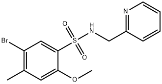 5-bromo-2-methoxy-4-methyl-N-(2-pyridinylmethyl)benzenesulfonamide Struktur