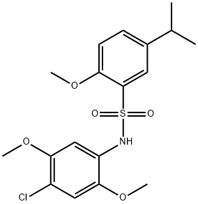 N-(4-chloro-2,5-dimethoxyphenyl)-5-isopropyl-2-methoxybenzenesulfonamide Struktur