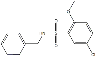 N-benzyl-5-chloro-2-methoxy-4-methylbenzenesulfonamide Struktur