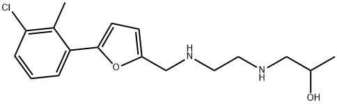 1-{[2-({[5-(3-chloro-2-methylphenyl)-2-furyl]methyl}amino)ethyl]amino}-2-propanol Struktur