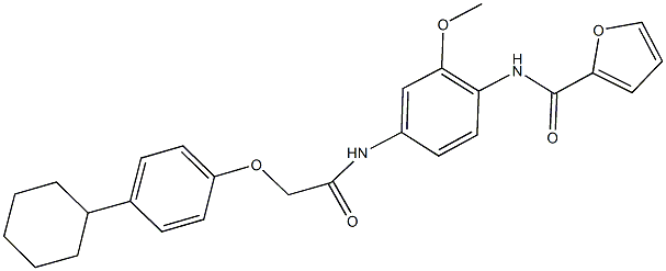 N-(4-{[(4-cyclohexylphenoxy)acetyl]amino}-2-methoxyphenyl)-2-furamide Struktur