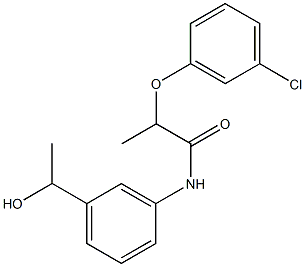 2-(3-chlorophenoxy)-N-[3-(1-hydroxyethyl)phenyl]propanamide Struktur