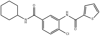 N-{2-chloro-5-[(cyclohexylamino)carbonyl]phenyl}-2-thiophenecarboxamide Struktur