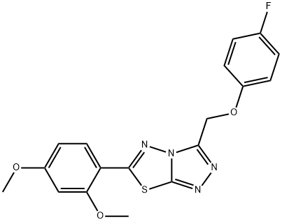 6-(2,4-dimethoxyphenyl)-3-[(4-fluorophenoxy)methyl][1,2,4]triazolo[3,4-b][1,3,4]thiadiazole Struktur