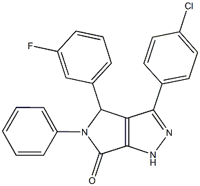 3-(4-chlorophenyl)-4-(3-fluorophenyl)-5-phenyl-4,5-dihydropyrrolo[3,4-c]pyrazol-6(1H)-one Struktur