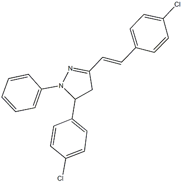 5-(4-chlorophenyl)-3-[2-(4-chlorophenyl)vinyl]-1-phenyl-4,5-dihydro-1H-pyrazole Struktur