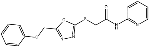 2-{[5-(phenoxymethyl)-1,3,4-oxadiazol-2-yl]sulfanyl}-N-(2-pyridinyl)acetamide Struktur