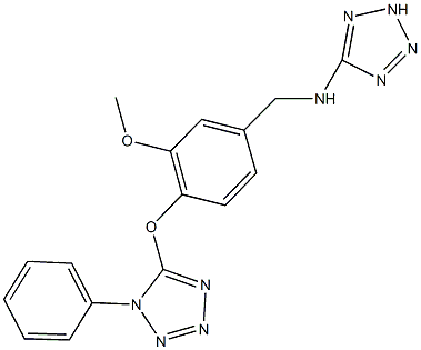 N-{3-methoxy-4-[(1-phenyl-1H-tetraazol-5-yl)oxy]benzyl}-N-(2H-tetraazol-5-yl)amine Struktur