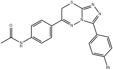 N-{4-[3-(4-bromophenyl)-7H-[1,2,4]triazolo[3,4-b][1,3,4]thiadiazin-6-yl]phenyl}acetamide Struktur