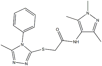 2-[(5-methyl-4-phenyl-4H-1,2,4-triazol-3-yl)sulfanyl]-N-(1,3,5-trimethyl-1H-pyrazol-4-yl)acetamide Struktur