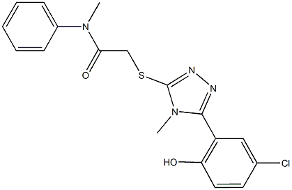 2-{[5-(5-chloro-2-hydroxyphenyl)-4-methyl-4H-1,2,4-triazol-3-yl]sulfanyl}-N-methyl-N-phenylacetamide Struktur