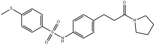 4-(methylsulfanyl)-N-{4-[3-oxo-3-(1-pyrrolidinyl)propyl]phenyl}benzenesulfonamide Struktur