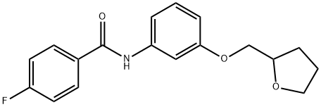 4-fluoro-N-[3-(tetrahydro-2-furanylmethoxy)phenyl]benzamide Struktur