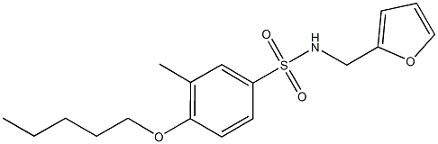 N-(2-furylmethyl)-3-methyl-4-(pentyloxy)benzenesulfonamide Struktur