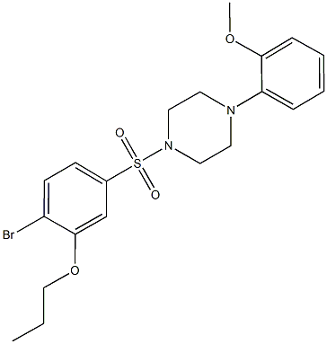 1-[(4-bromo-3-propoxyphenyl)sulfonyl]-4-(2-methoxyphenyl)piperazine Struktur