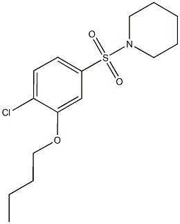 butyl 2-chloro-5-(1-piperidinylsulfonyl)phenyl ether Struktur