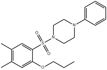 4,5-dimethyl-2-[(4-phenyl-1-piperazinyl)sulfonyl]phenyl propyl ether Struktur