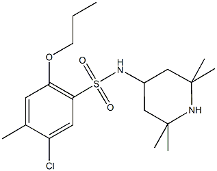 5-chloro-4-methyl-2-propoxy-N-(2,2,6,6-tetramethyl-4-piperidinyl)benzenesulfonamide Struktur