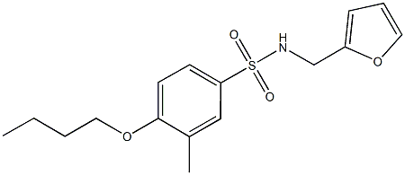 4-butoxy-N-(2-furylmethyl)-3-methylbenzenesulfonamide Struktur